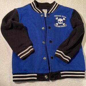 Wonderkids Boys Bomber Jacket long sleeve Snap Close Blue & Blk 5T